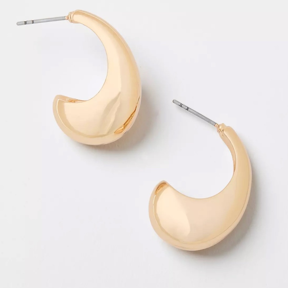 LOFT Gold Teardrop Hoop Earrings